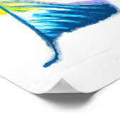 Label langs 2 gevederde Abstract Poster Print (Hoek)