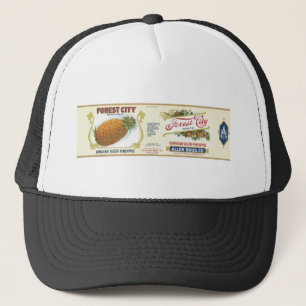 label met gespleten anananas uit Forest City Trucker Pet