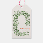 Label met groene Waterverf kerstmis Cadeaulabel (Voorkant)