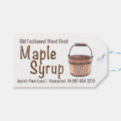 Label met houten kraan en emmer cadeaulabel (Voorkant (Horizontaal))