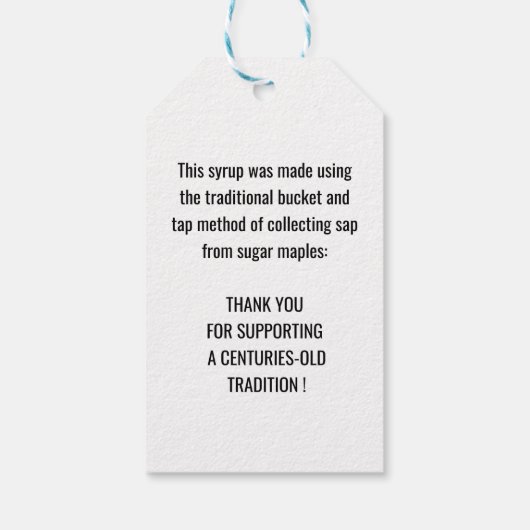 Label met houten kraan en emmer cadeaulabel (Achterkant)