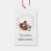 Label met kardinaal- en goudschaar cadeaulabel (Voorkant)