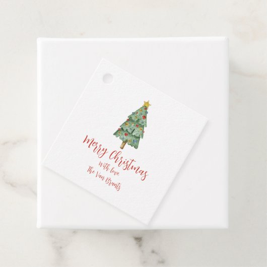 Label met kerstbomen (In situ)