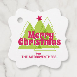 Label met kerstbomen