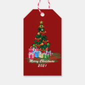 Label met kerstbomen cadeaulabel (Voorkant)