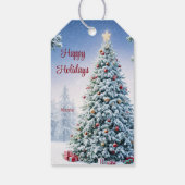 Label met kerstbomen cadeaulabel (Achterkant)