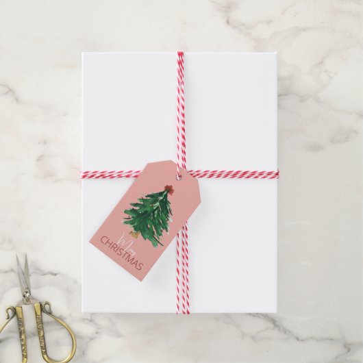 Label met kerstbomen cadeaulabel (Met Touw)