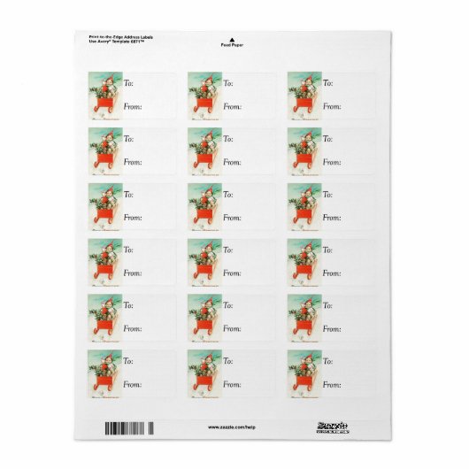 Label met kerstcadeau (Full Sheet)