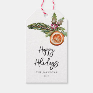 Label met kerstcadeau voor de feestelijke winter cadeaulabel