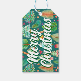 Label met kerstcadeau voor prettige feestdagen cadeaulabel