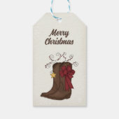 Label met kerstcadeautjes - Cowboy Boots Cadeaulabel (Achterkant)
