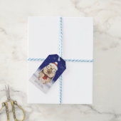 Label met kerstcadeautjes - Cute Bunny op een Ster Cadeaulabel (Met Touw)