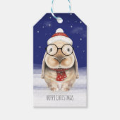 Label met kerstcadeautjes - Cute Bunny op een Ster Cadeaulabel (Voorkant)