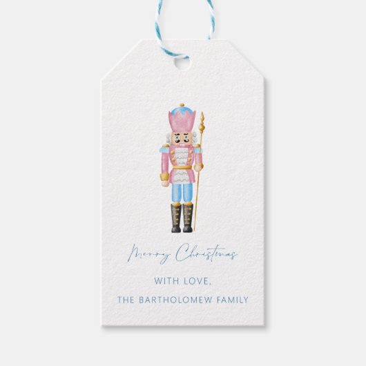 Label met kerstcadeautjes - Pastel blauw roze Cadeaulabel (Voorkant)