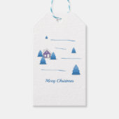 Label met kerstcadeautjes voor het landschap cadeaulabel (Voorkant)