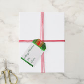Label met kerstgroen en rood geplakt cadeau cadeaulabel (Met Touw)