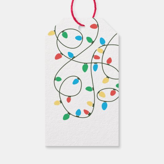 Label met kerstlampjes cadeaulabel (Achterkant)