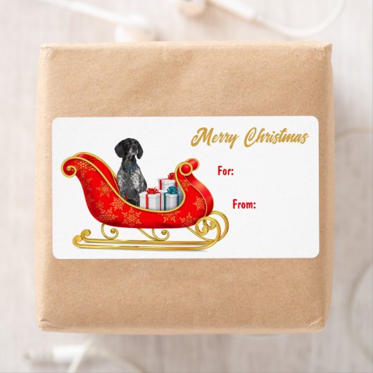 Label met kersttouwtjes voor de Engelse pointer Do (Insitu)