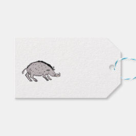 Label met middeleeuwse boer en molen cadeaulabel