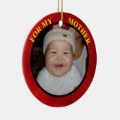 Label met moederfotocadeau en sieraadbord keramisch ornament (Rechts)