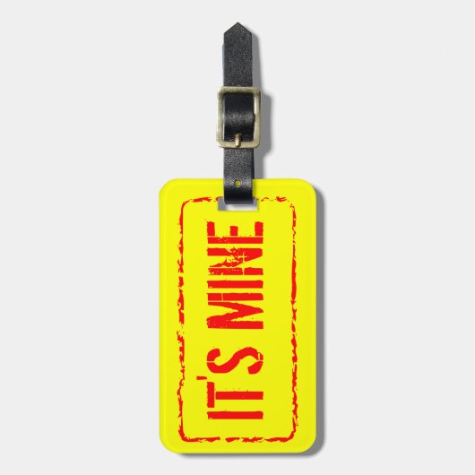 Label met rubberstempel voor reisbagage bagagelabel (Voorkant verticaal)