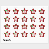Label met Star Shaped Red Glitter-kerstcadeau (Vel)