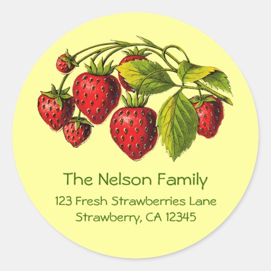 Label met verse aardbeien (Voorkant)