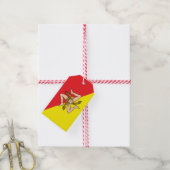 Label met vlag van Sicilië, Italië Cadeaulabel (Met Touw)