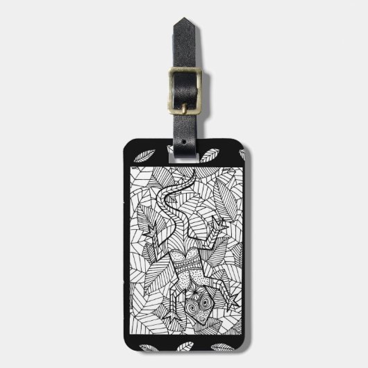 Label met witte hagedis bagagelabel (Voorkant verticaal)