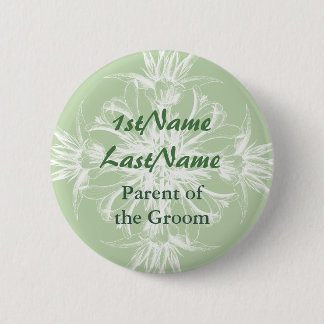 Label Mint en White Floral ID Ronde Button 5,7 Cm