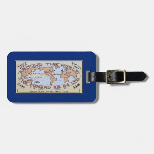 Label  Ocean Liner Ticket Bag Bagagelabel (Voorkant horizontaal)