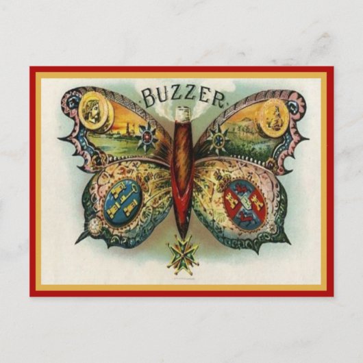 label op de doos briefkaart (Voorkant)