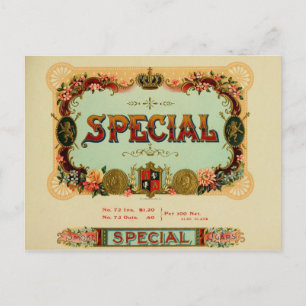 label op de doos briefkaart