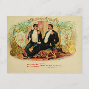  label op de doos briefkaart
