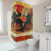 label op de doos douchegordijn (In situ)