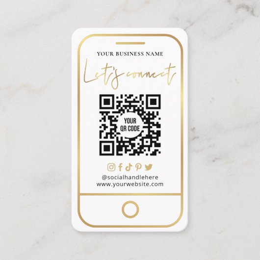 Label op social media White & Gold Scan QR-code (Voorkant)