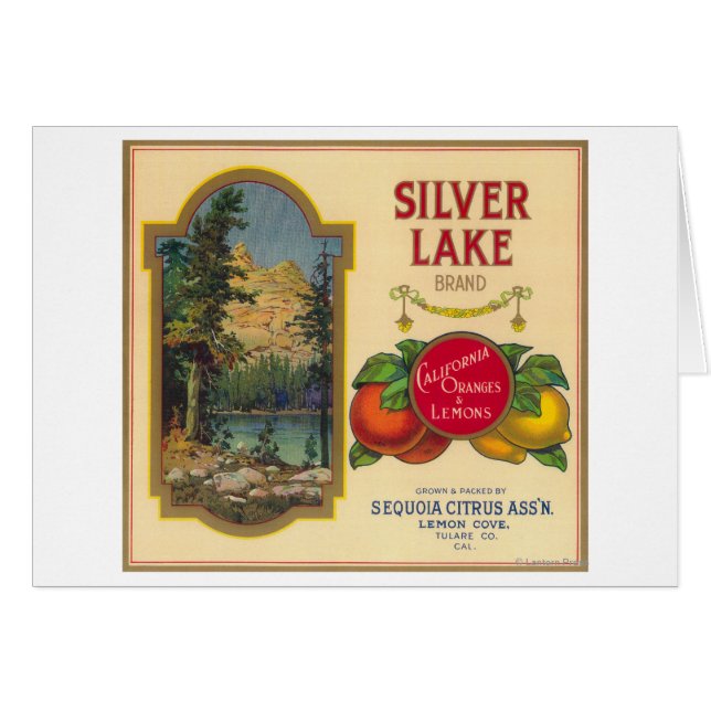 Label Orange Silver Lake Lemon Cove, CA (Devant horizontal)