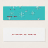 label prettige feestdagen retro gift mini visitekaartjes (Voorkant /achterkant)