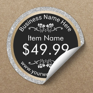 Label prijs Moderne, zilveren glitter Gold Borde