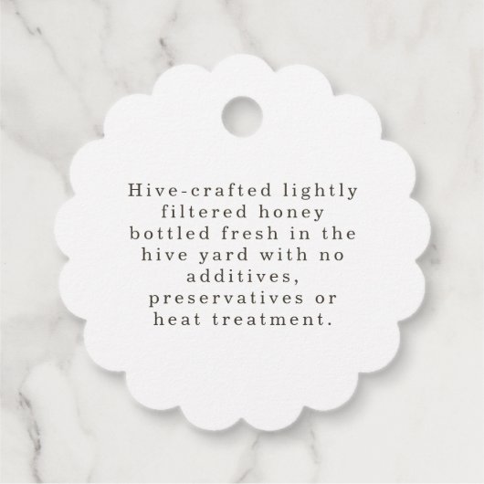 Label "Real Kraft Honey Bee Scalloped Apiary Produ (Achterkant)