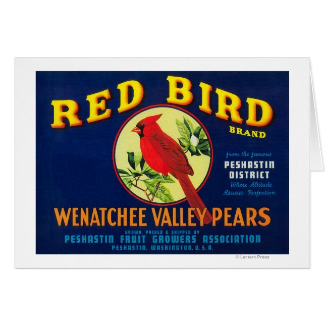Label Red Bird Pear Crate, WA (Devant horizontal)