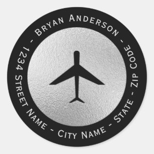 Label retouradres vliegtuig