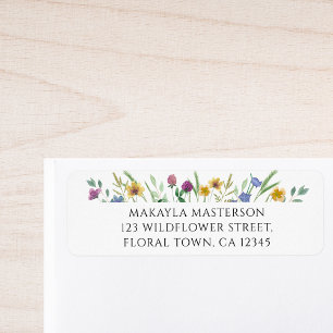 Label retouradres Wilde bloem