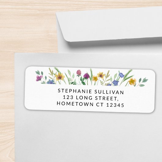 Label retouradres Wilde bloem