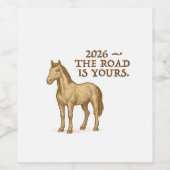Label Set with motivational text and horse Wijn Etiket (Enkel label)