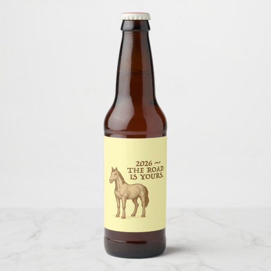 Label Sets with motivational text and horse Bier Etiket (Voorkant)