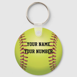 Label Softball-Sleutelhanger-ID JOUW NAAM en numme Sleutelhanger