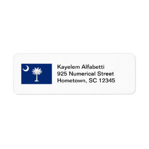 Label South Carolina Flag Return-adres