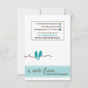 LABEL Stylist Little Birdies Notecards (blauwgroen Notitiekaartje