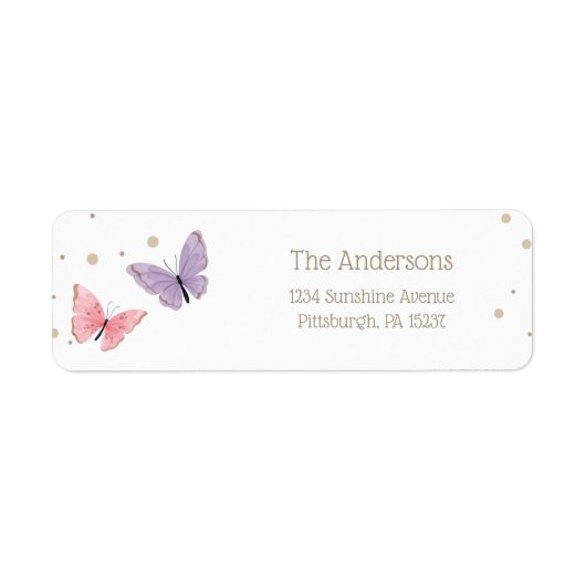 Label terugzendadres Butterfly (Voorkant)